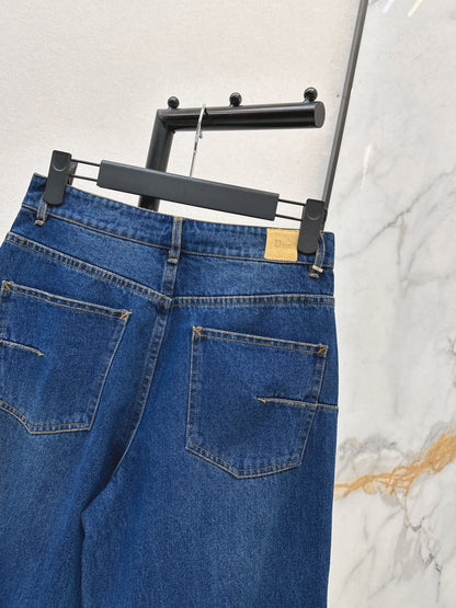 Distressed Washed Denim Jeans