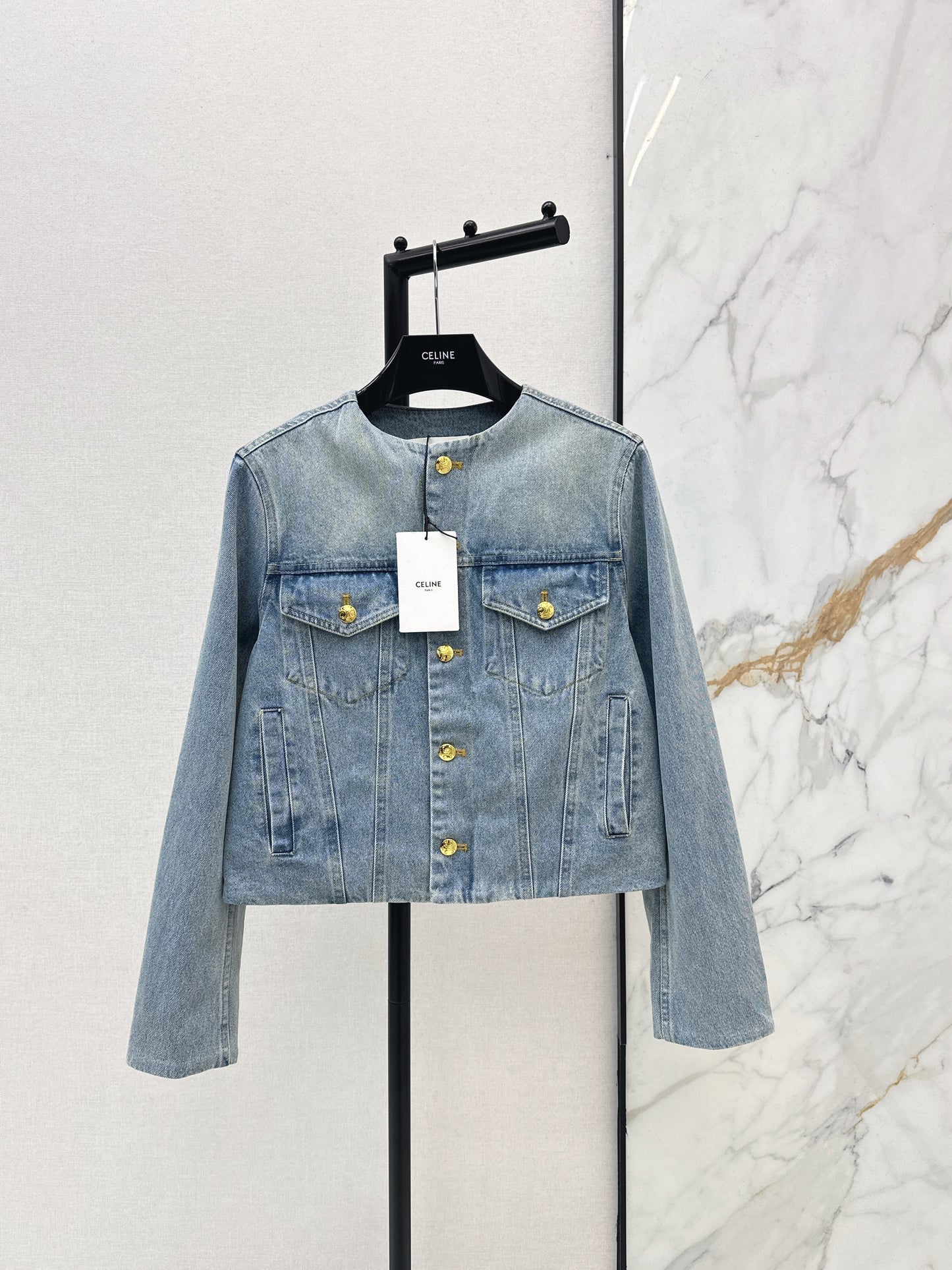 Distressed Washed Denim Jacket