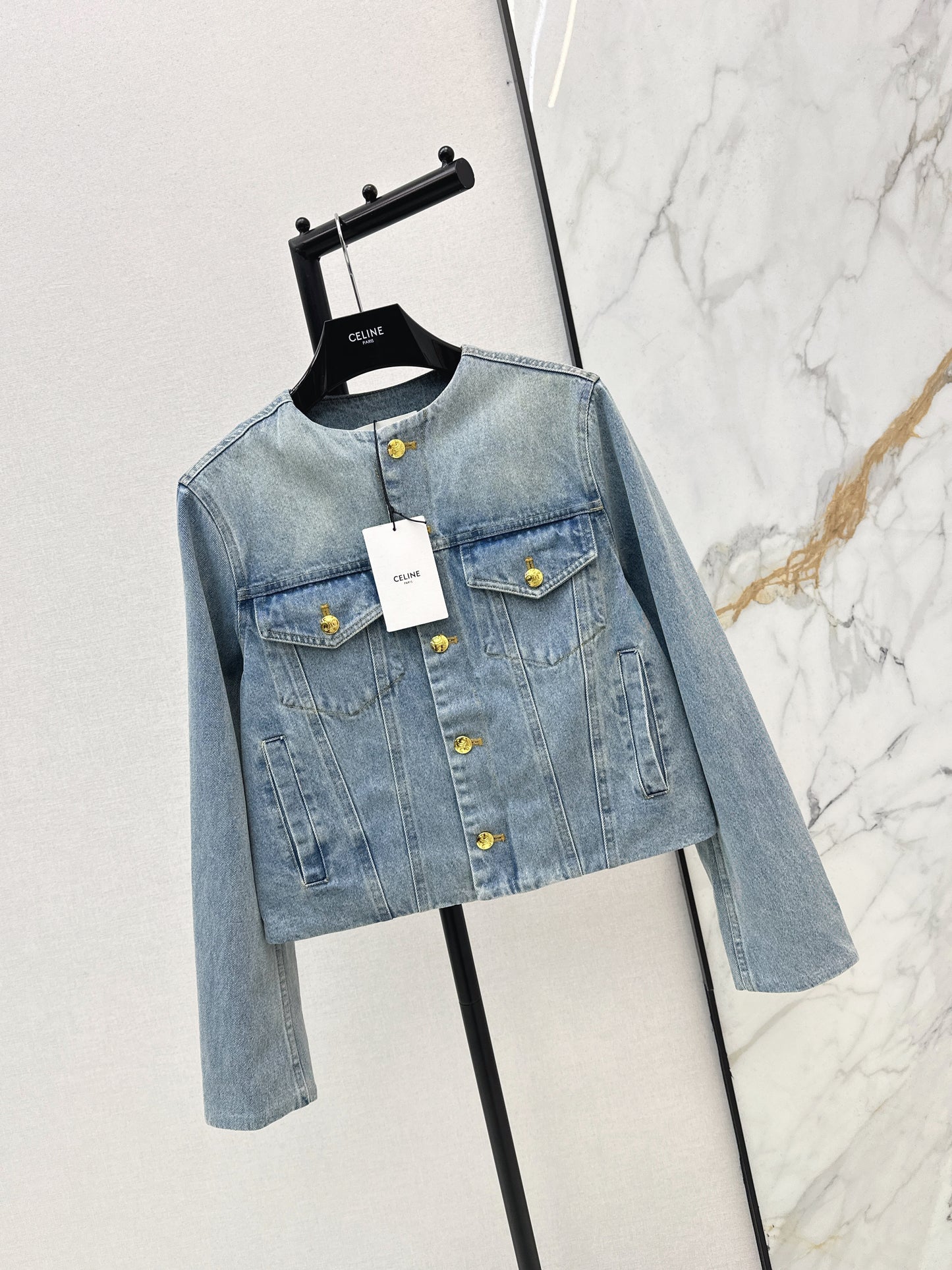 Distressed Washed Denim Jacket