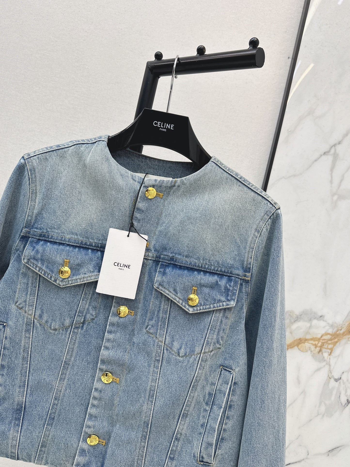 Distressed Washed Denim Jacket