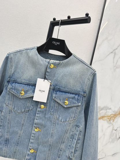 Distressed Washed Denim Jacket