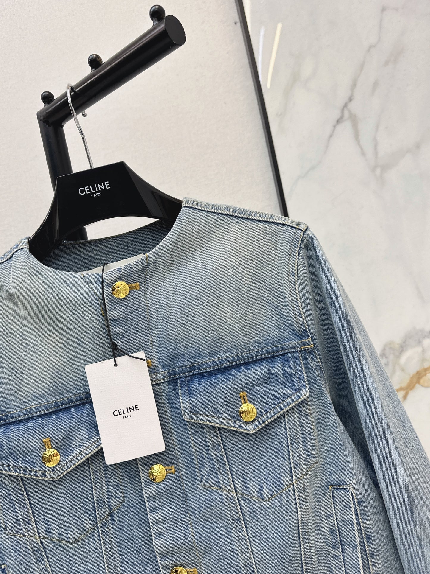 Distressed Washed Denim Jacket