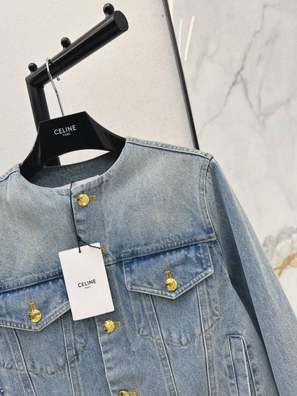 Distressed Washed Denim Jacket