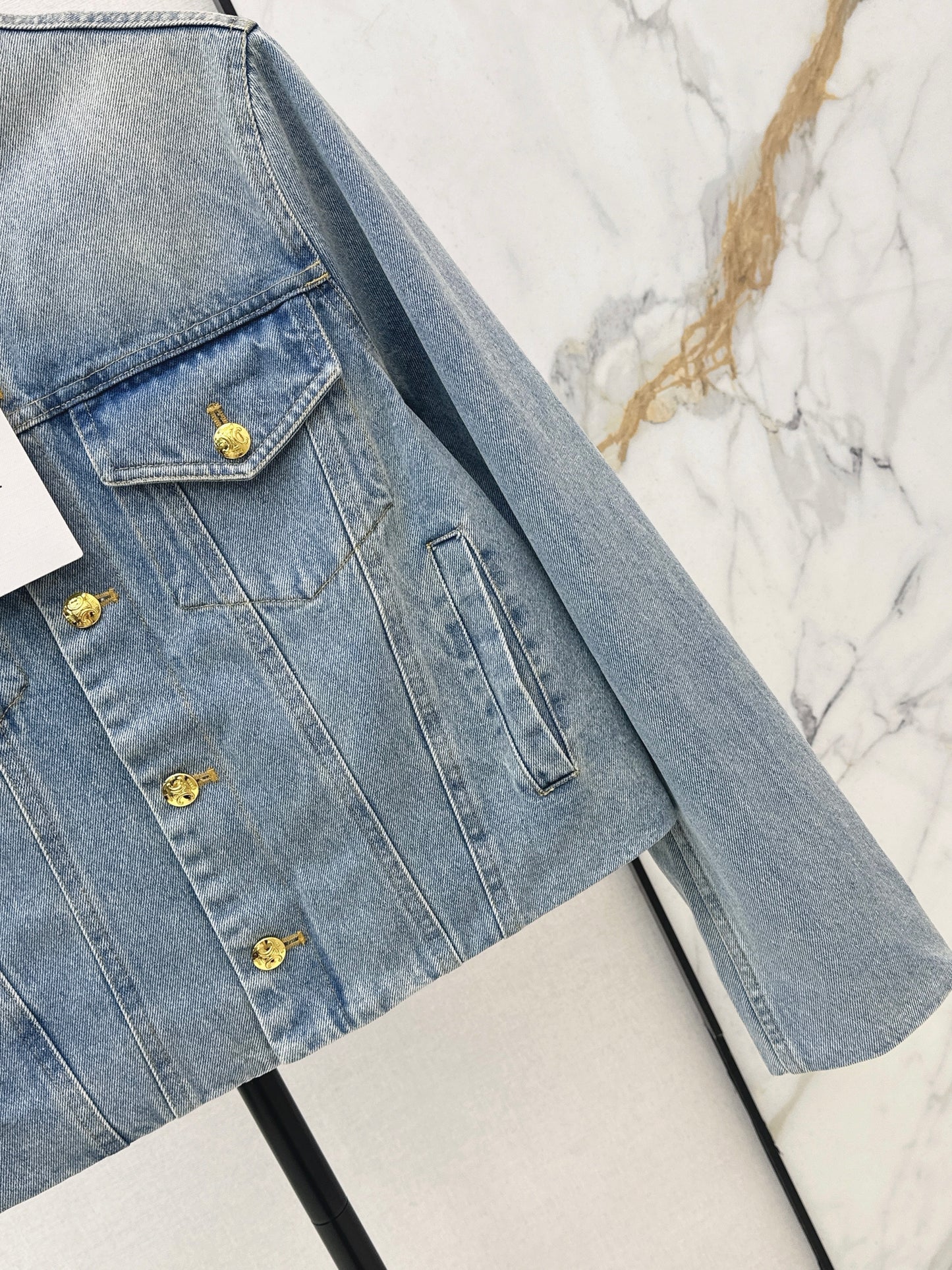 Distressed Washed Denim Jacket