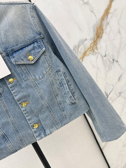 Distressed Washed Denim Jacket