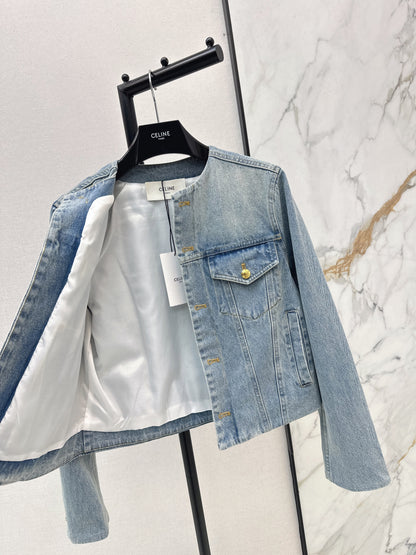 Distressed Washed Denim Jacket