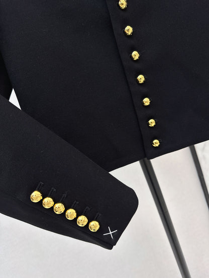 Gold-buttoned jacket