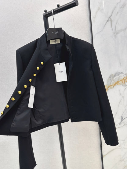 Gold-buttoned jacket