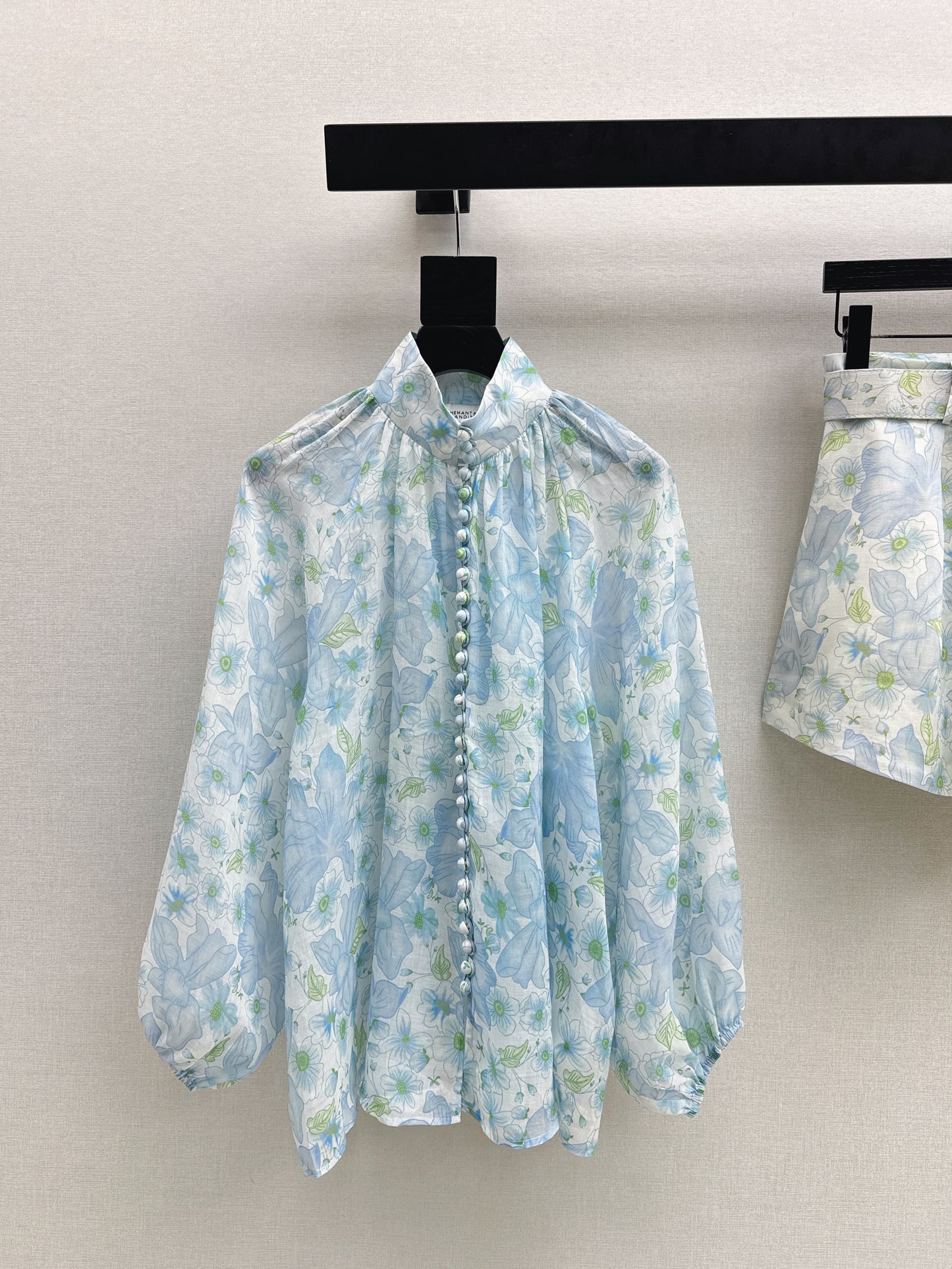 Printed Shirt/Belted Shorts