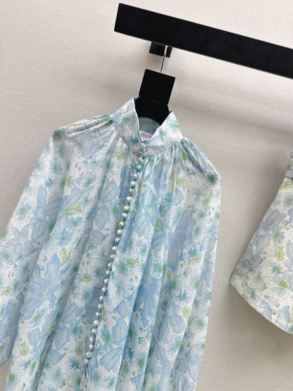 Printed Shirt/Belted Shorts