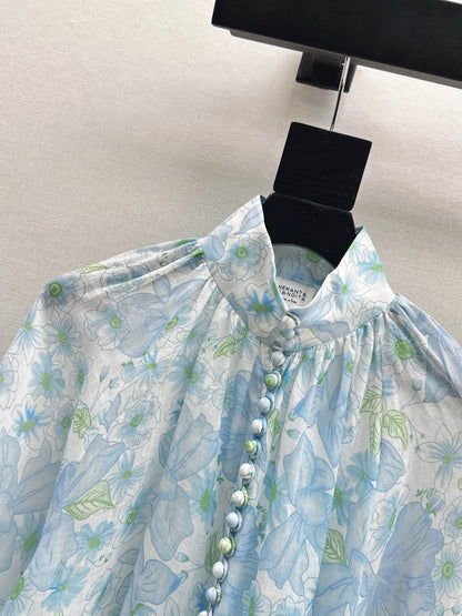 Printed Shirt/Belted Shorts