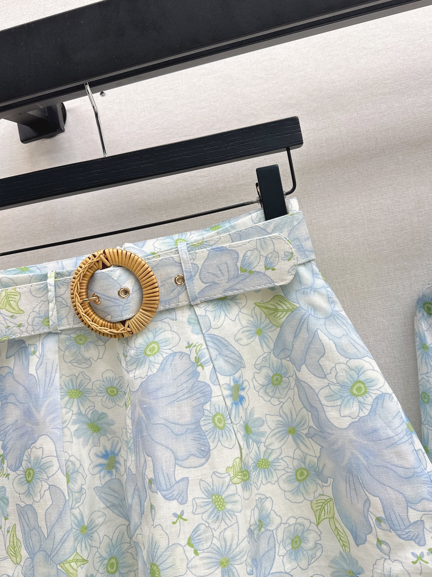 Printed Shirt/Belted Shorts