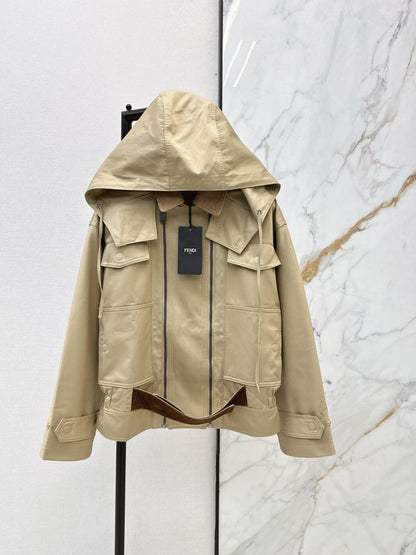 Lapel belted trench coat