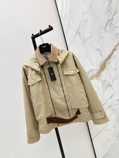 Lapel belted trench coat