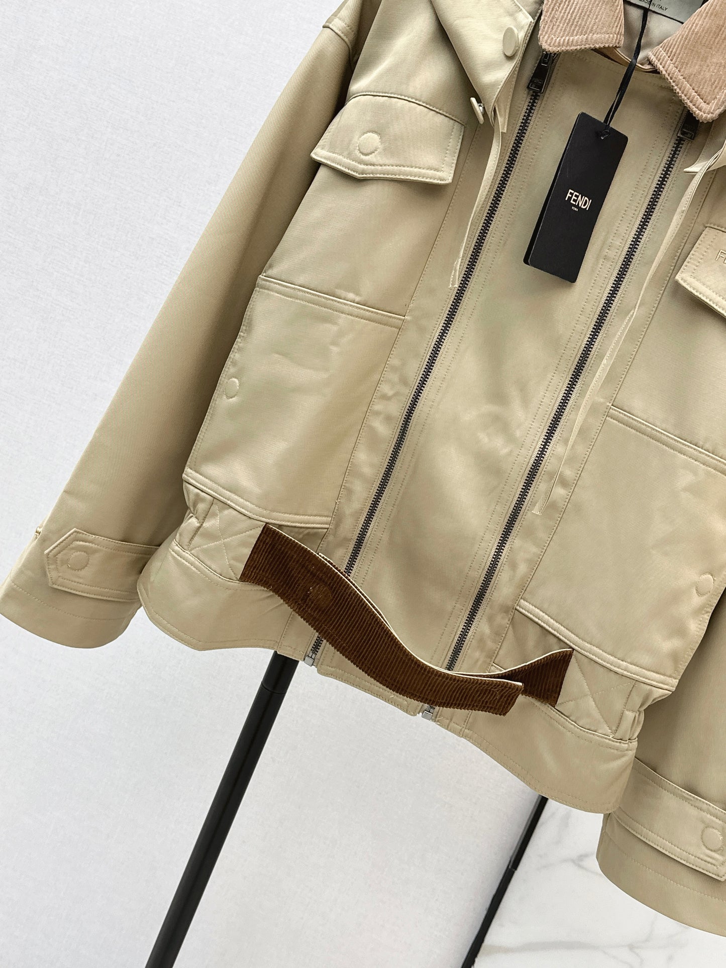 Lapel belted trench coat