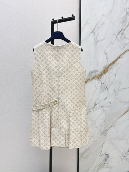 Printed sleeveless vest dress