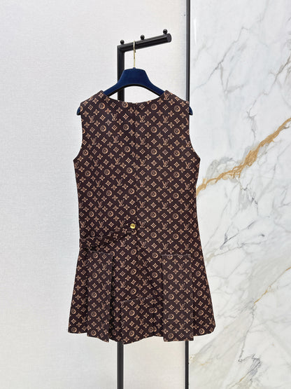 Printed sleeveless vest dress