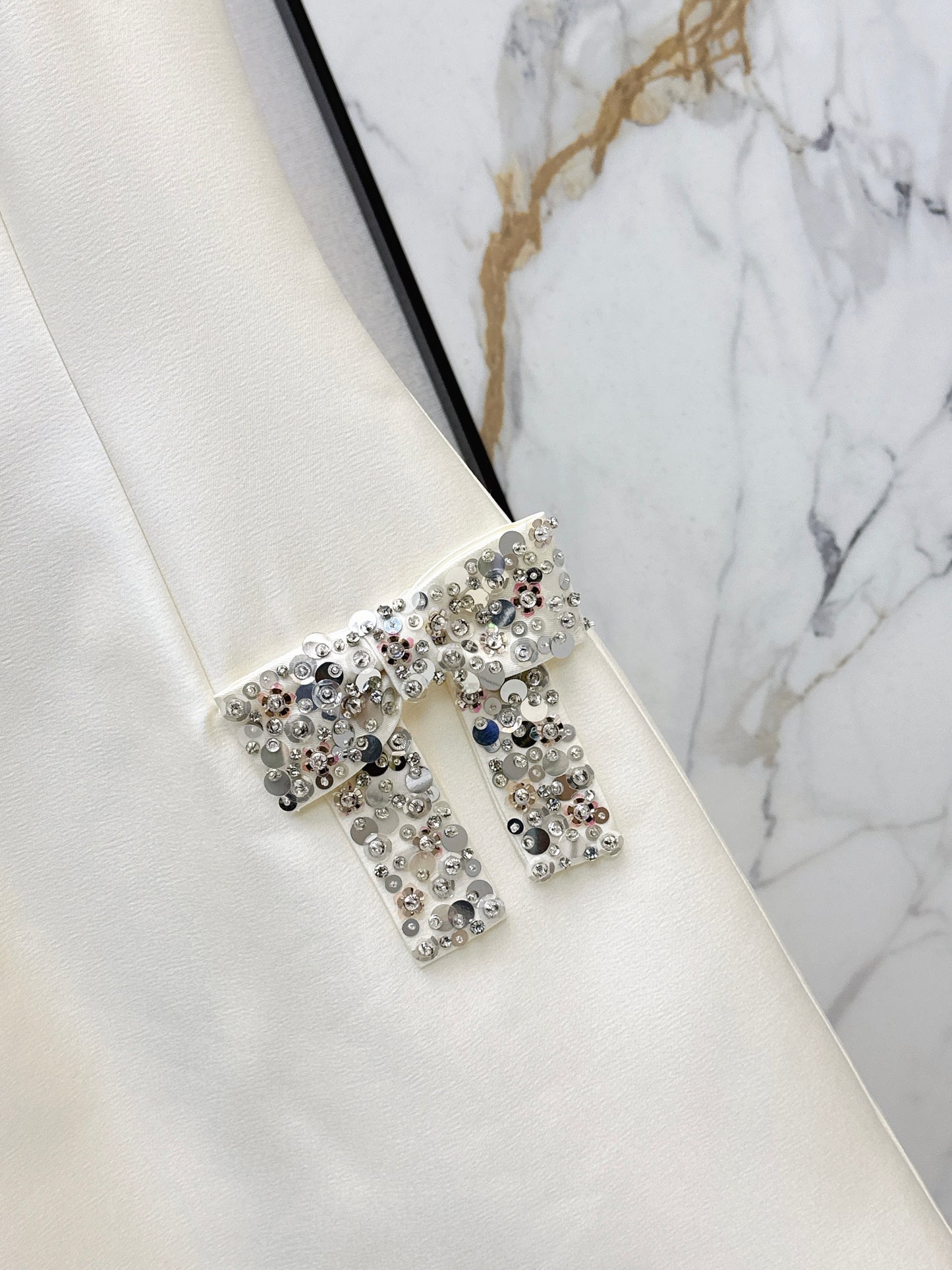 Rhinestone Bow Sleeveless Dress