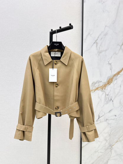 Raglan Sleeve Short Trench Coat