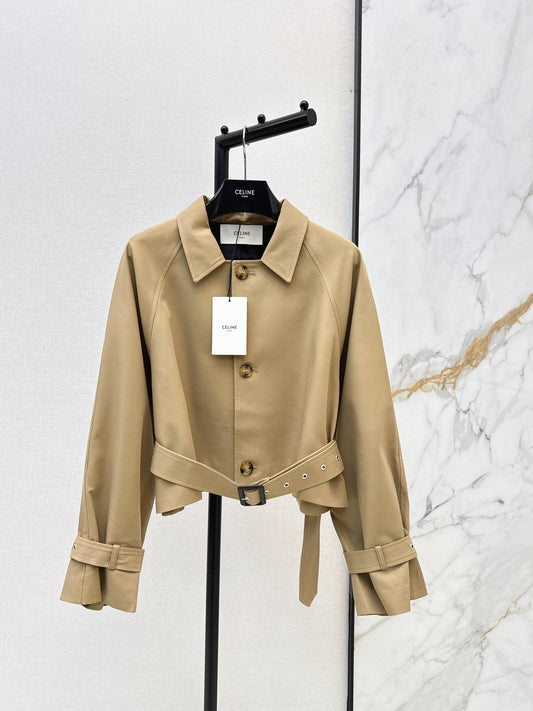 Raglan Sleeve Short Trench Coat