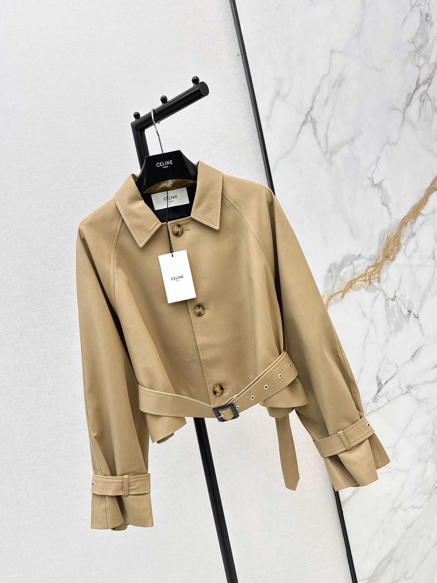 Raglan Sleeve Short Trench Coat