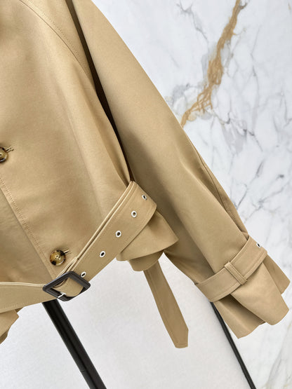 Raglan Sleeve Short Trench Coat