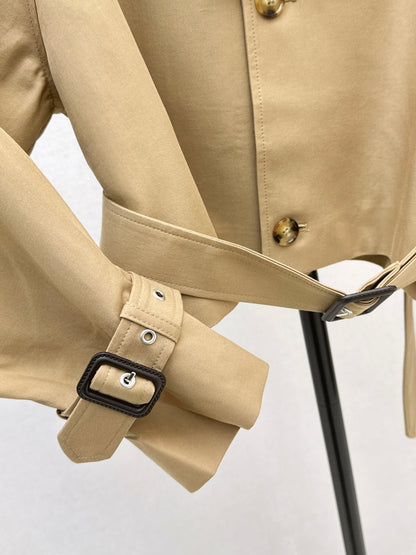Raglan Sleeve Short Trench Coat