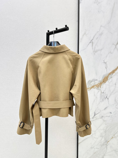Raglan Sleeve Short Trench Coat