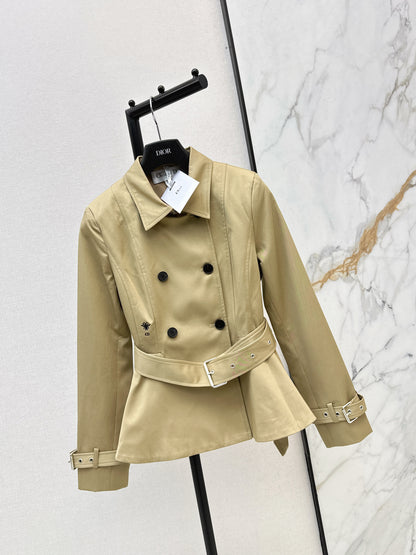 Bee Embroidered Trench Coat