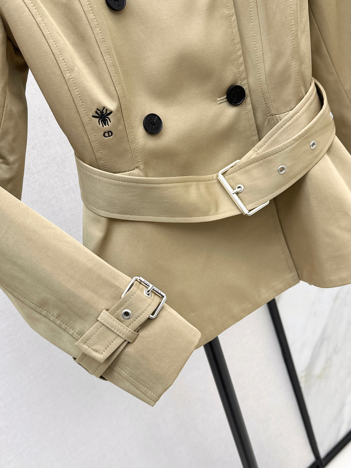 Bee Embroidered Trench Coat