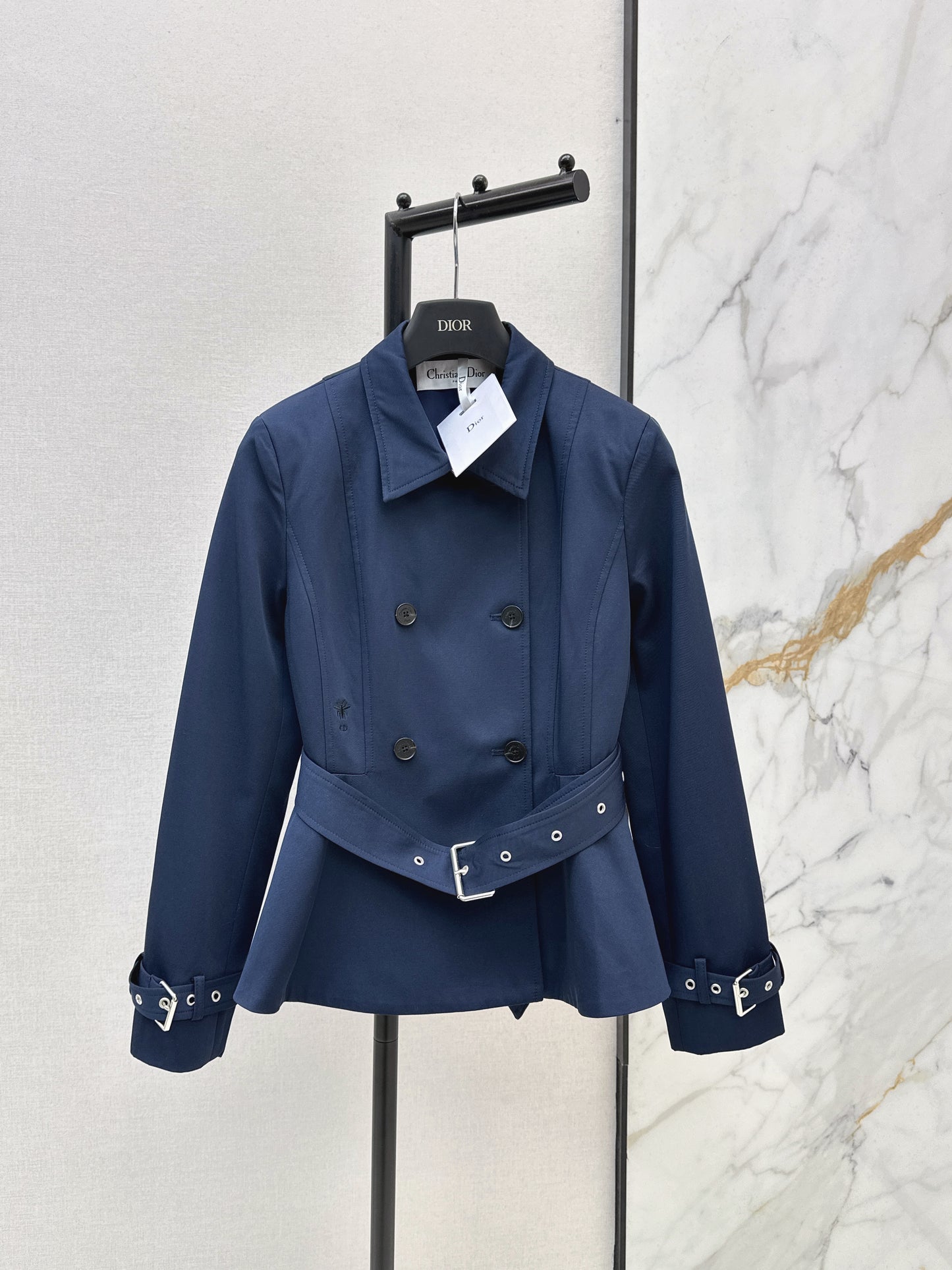 Bee Embroidered Trench Coat