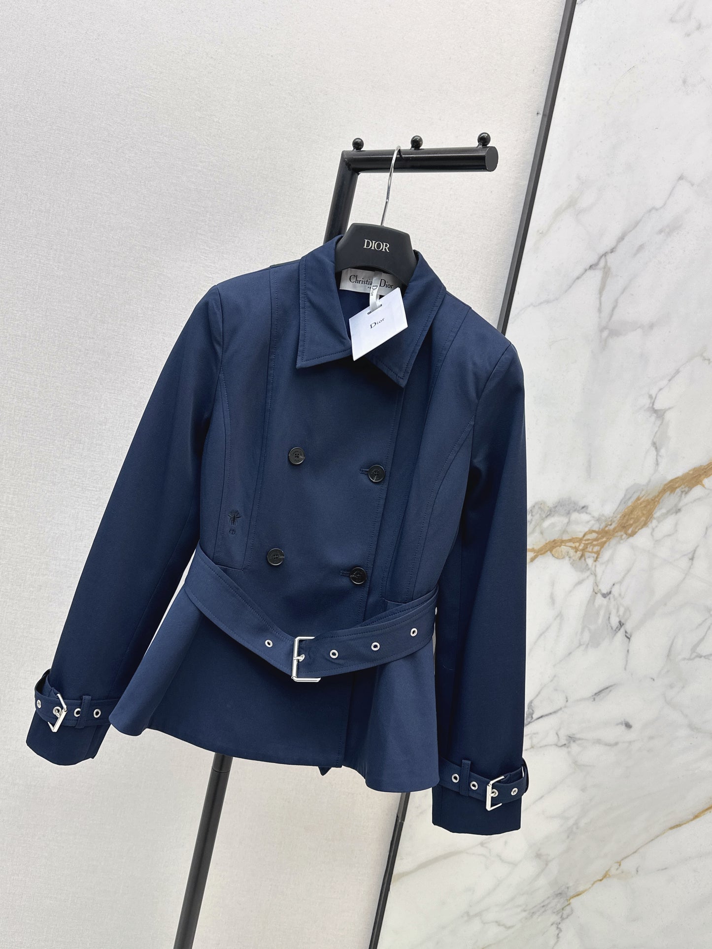 Bee Embroidered Trench Coat