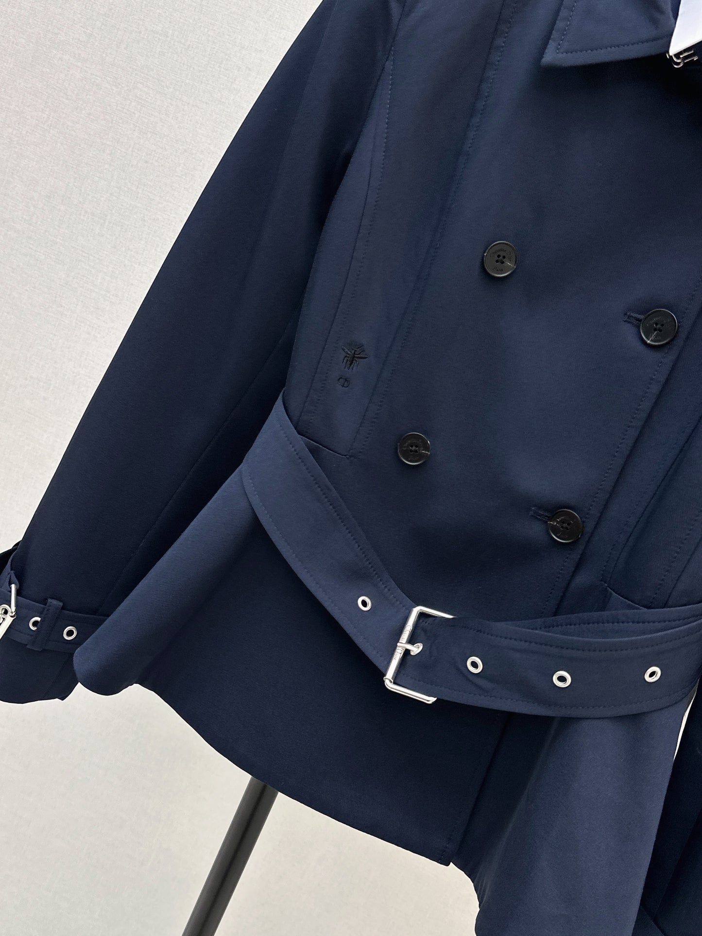Bee Embroidered Trench Coat