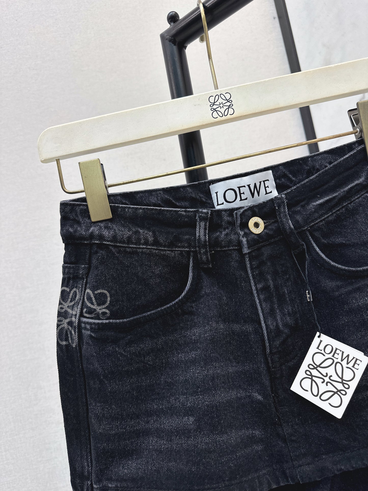 Faux Two-Piece Denim Pants