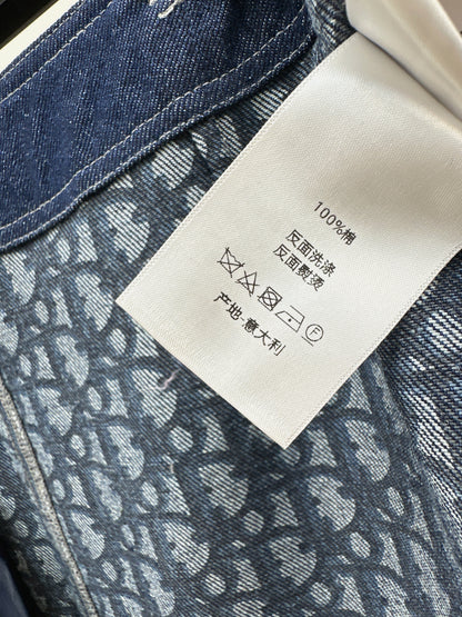 Monogram Canvas Belt Denim Midi Skirt
