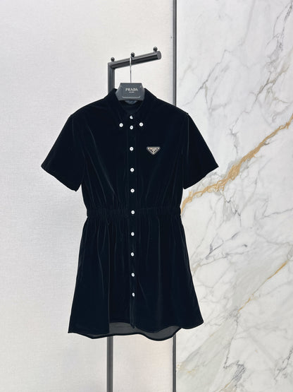 Triangle logo collared dress