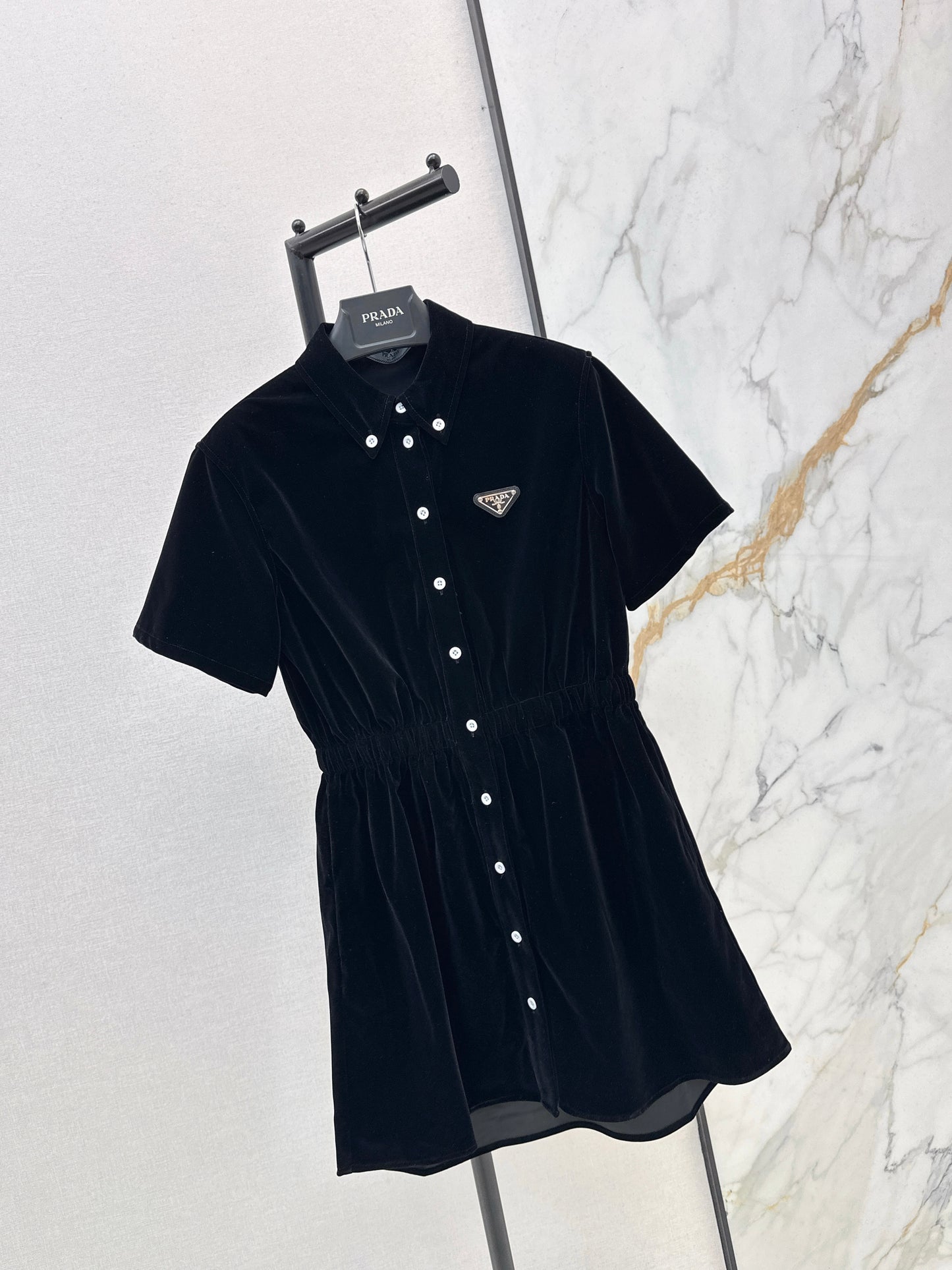 Triangle logo collared dress