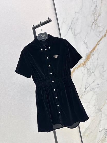 Triangle logo collared dress