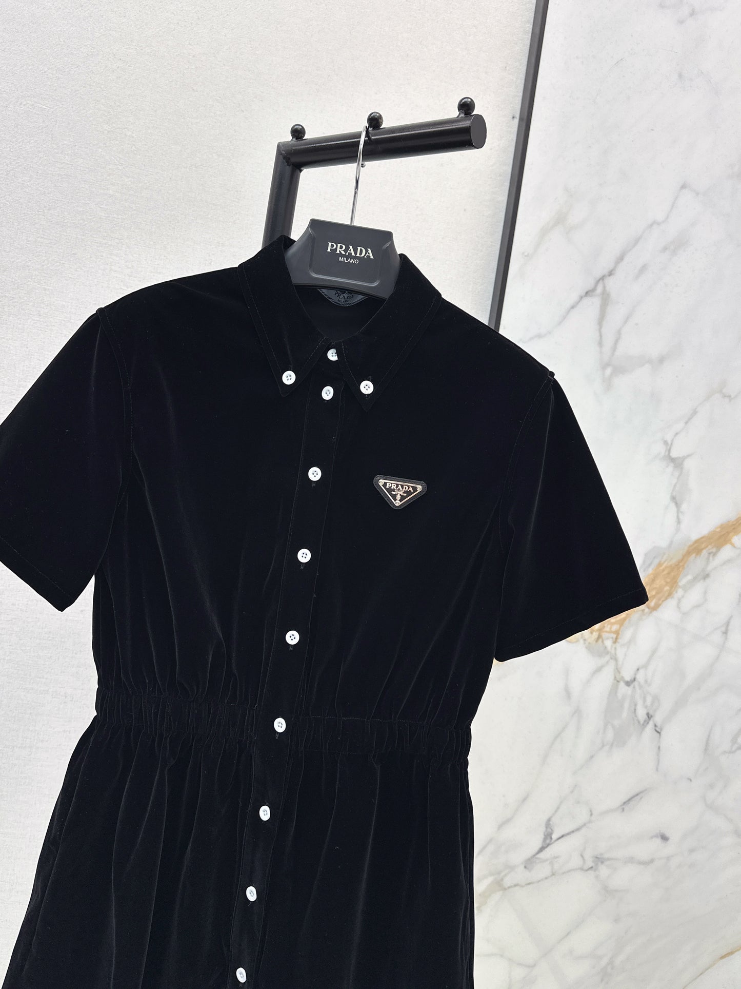 Triangle logo collared dress