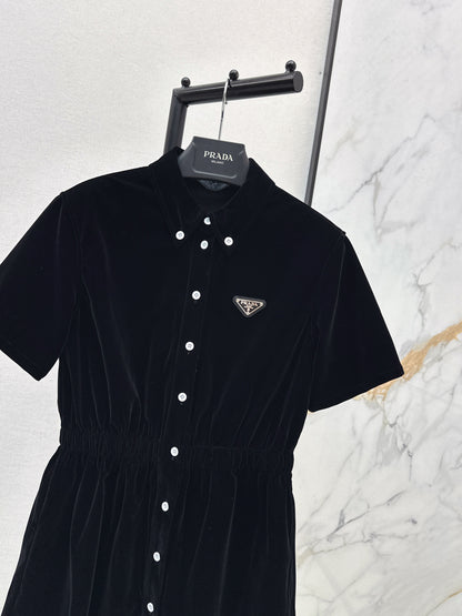 Triangle logo collared dress