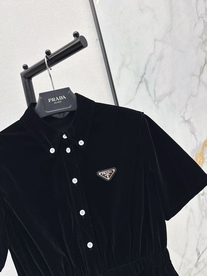 Triangle logo collared dress