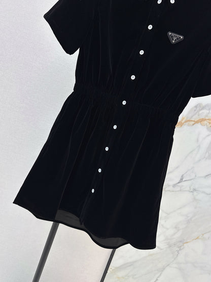 Triangle logo collared dress