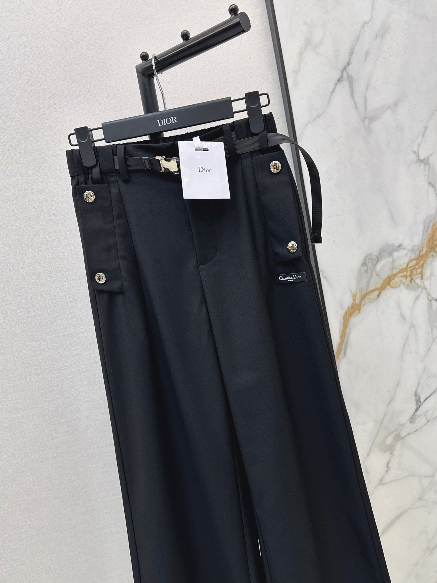 Nylon Straight Leg Pants