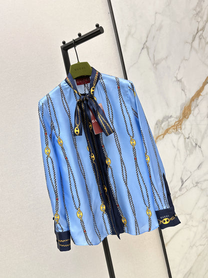 Chain Print Silk Shirt