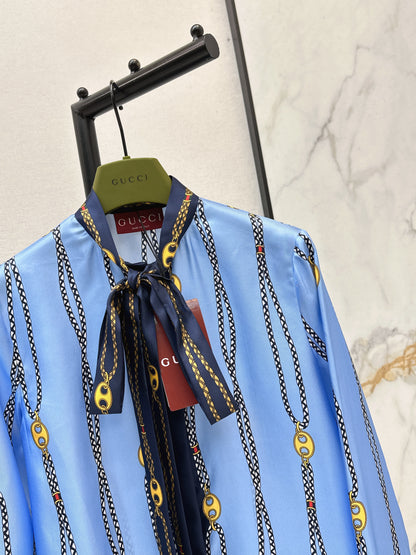 Chain Print Silk Shirt
