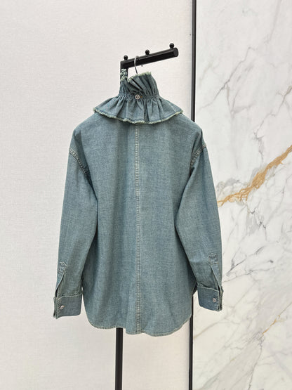 Court-style denim shirt