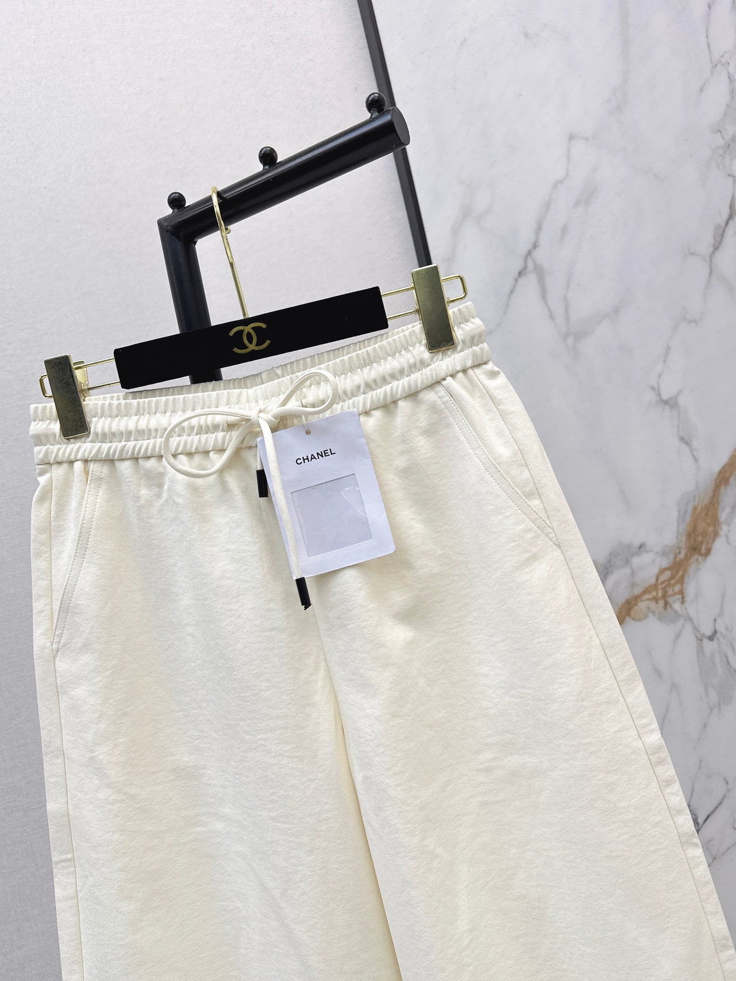 Pure Cotton Curved Wide-Leg Pants