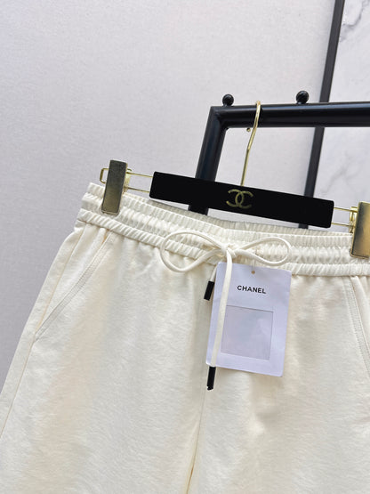 Pure Cotton Curved Wide-Leg Pants