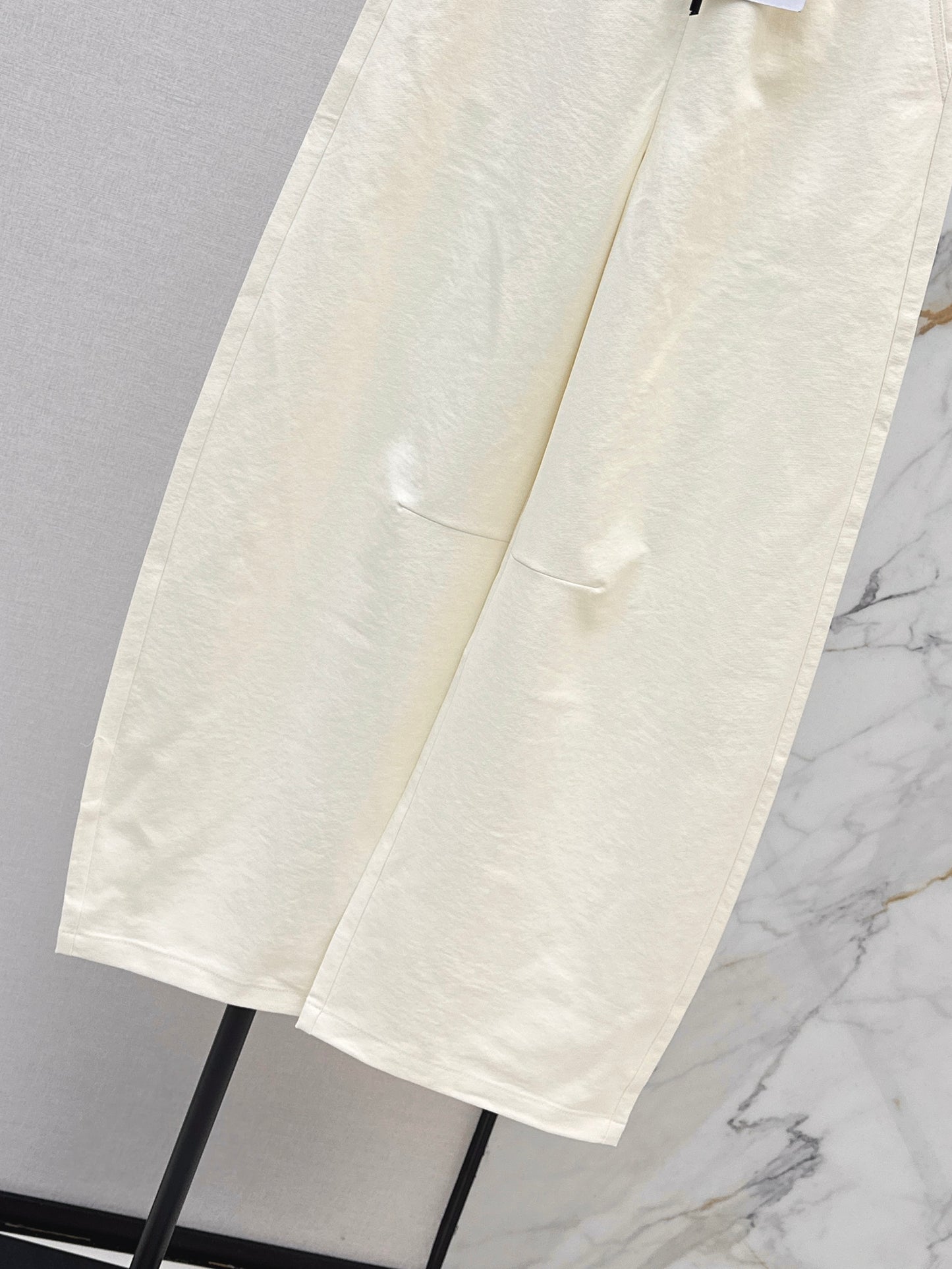 Pure Cotton Curved Wide-Leg Pants