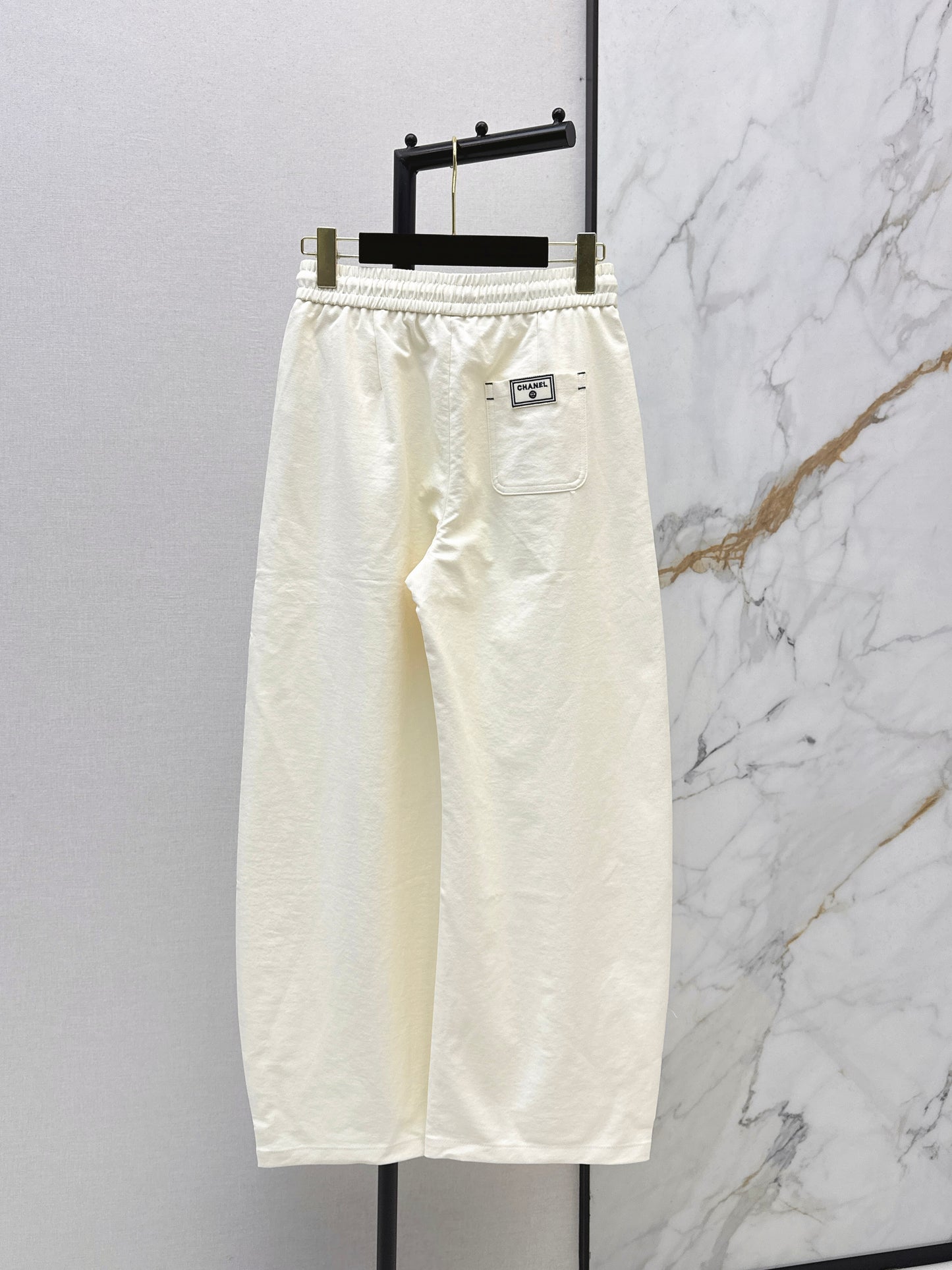 Pure Cotton Curved Wide-Leg Pants